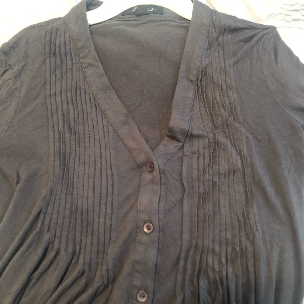 Dark gray button up shirt